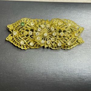 Gold Tone Rhinestone Brooch Large Pot Metal Marked LN 25 Little Nemo 1925.